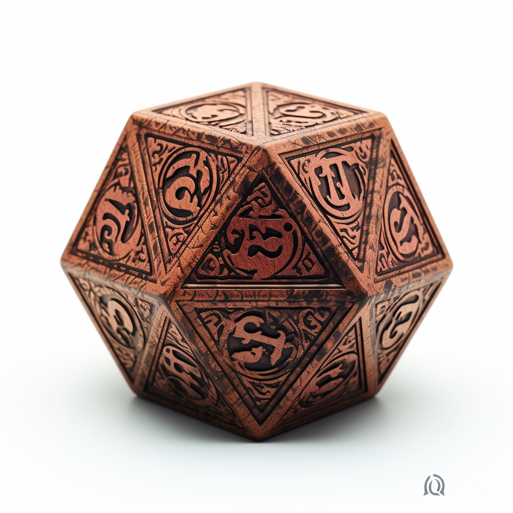 Dungeons and Dragons dice rolled a 20