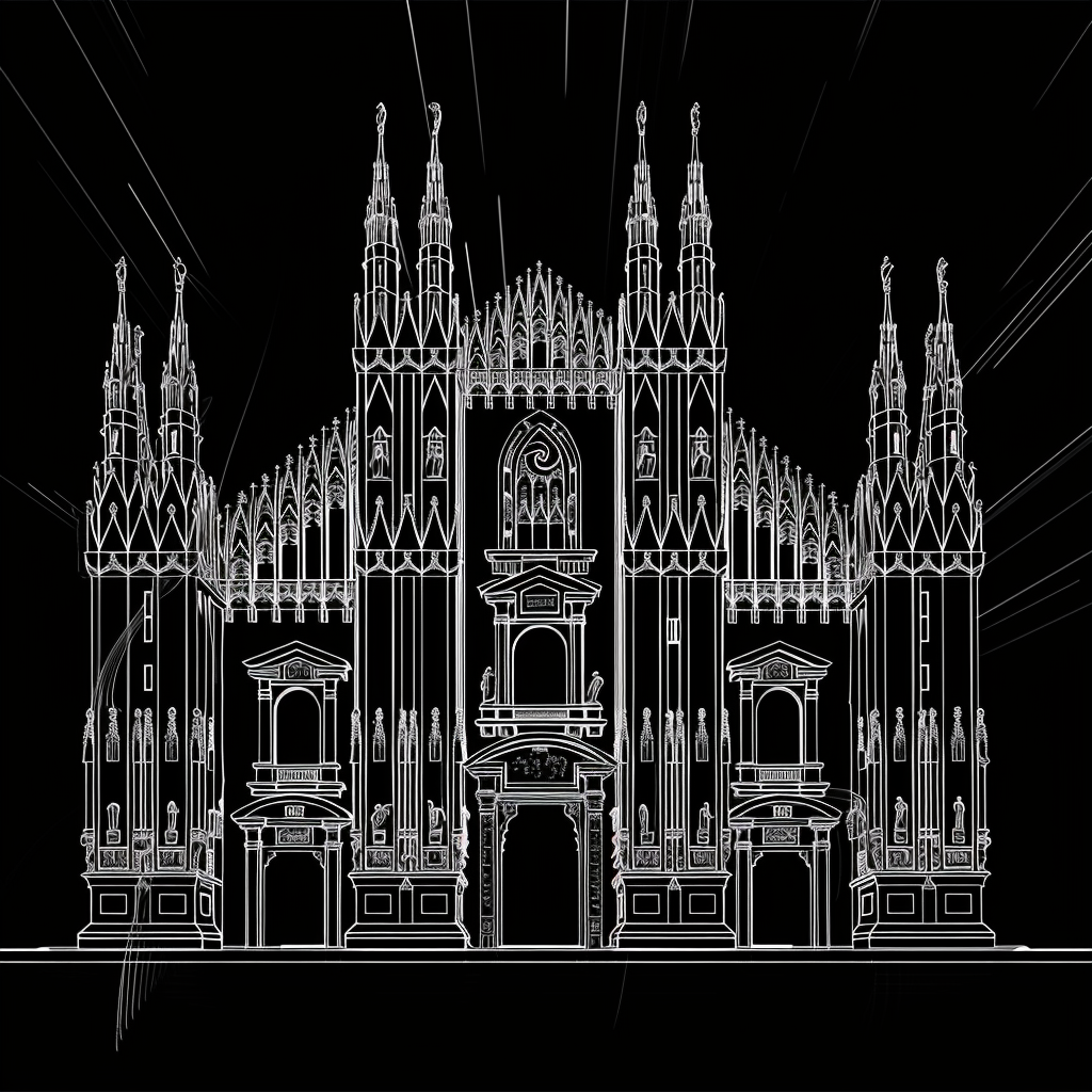 Milan Duomo White Lines Architecture