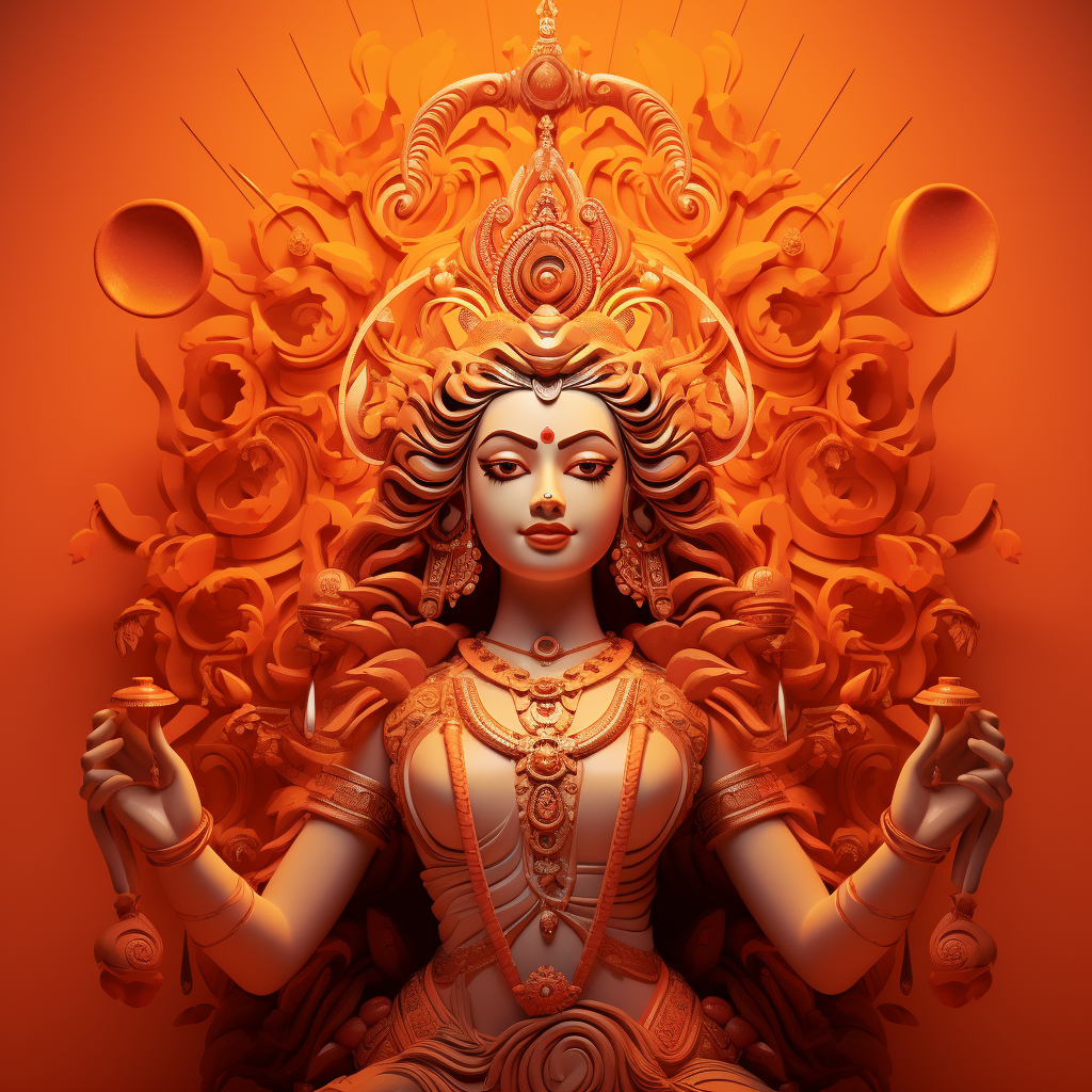 Realistic Minimal Pixar Lord Durga