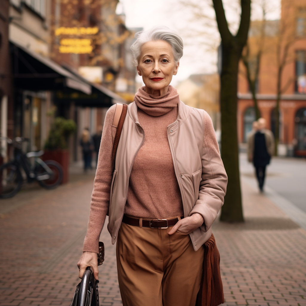 Stylish teacher in Düsseldorf wearing high-quality clothing