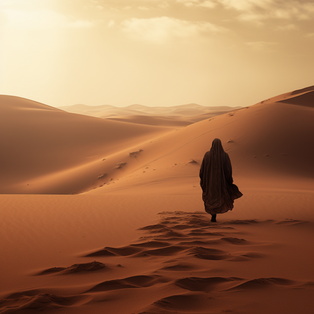 Desert Lonely Person Landscape