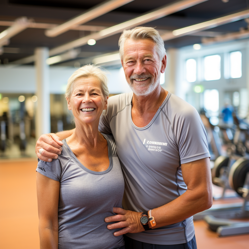 Dutch couple at lively gym