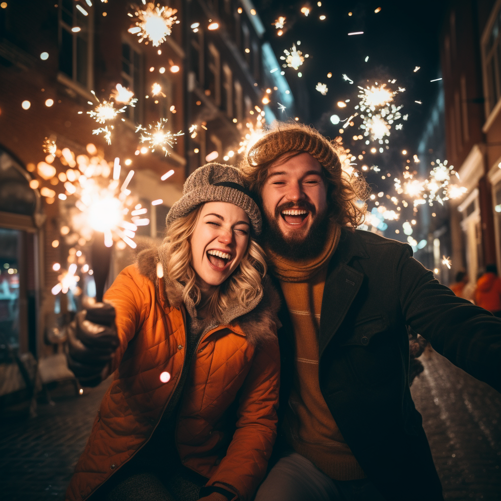 Dutch friends celebrating New Year in the Netherlands