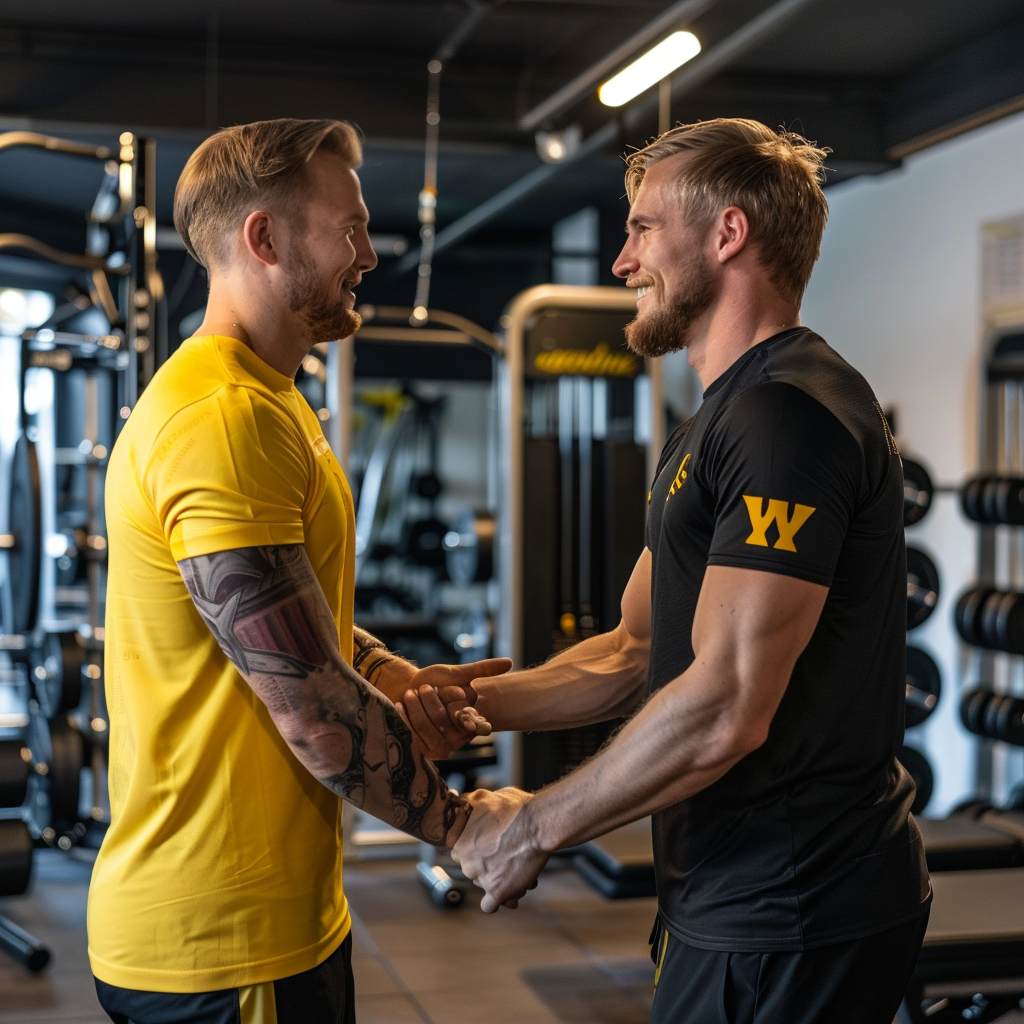 Dutch personal trainer gym handshake