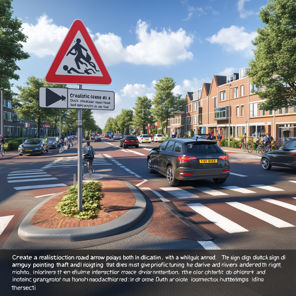 Dutch intersection road sign traffic