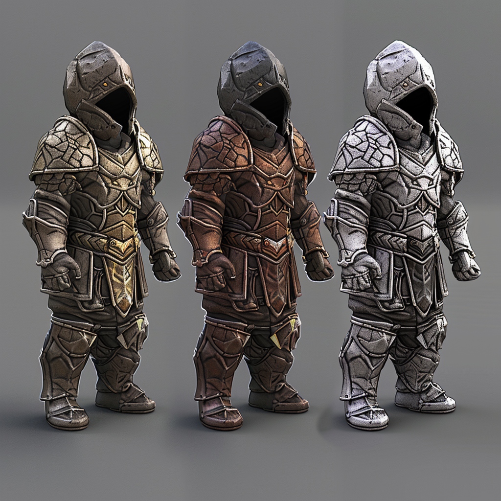 Vibrant Dwarf Armor Set Unity Game