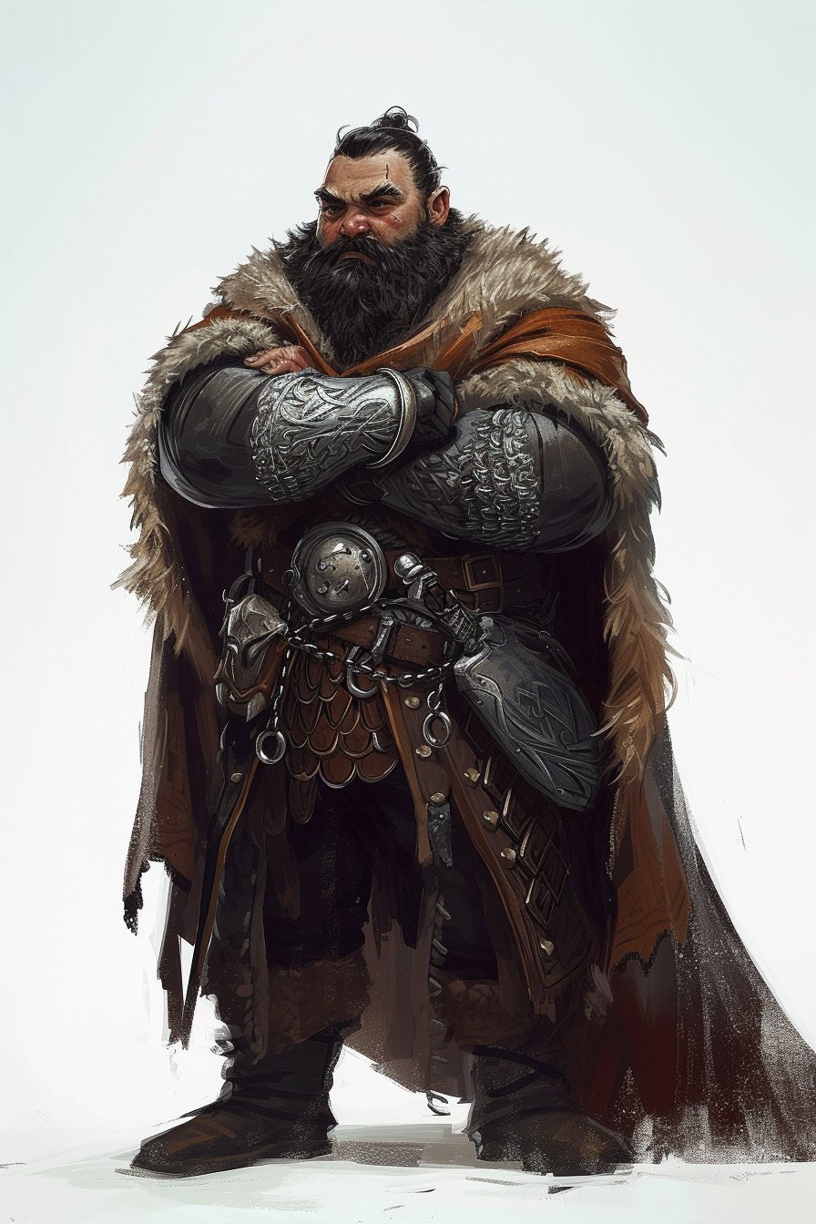 Dwarf with Black Beard and Silver Curaiss