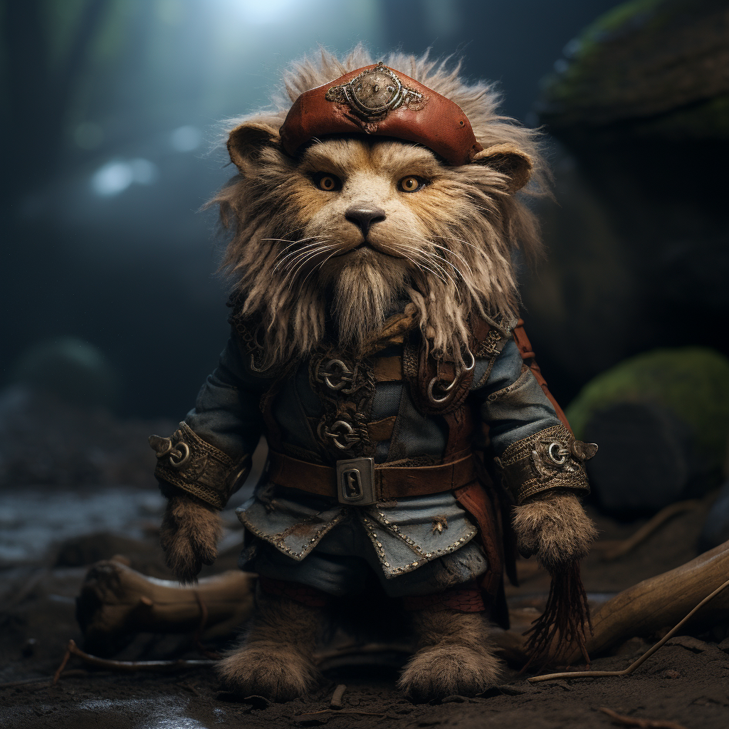 Dwarf in lion costume