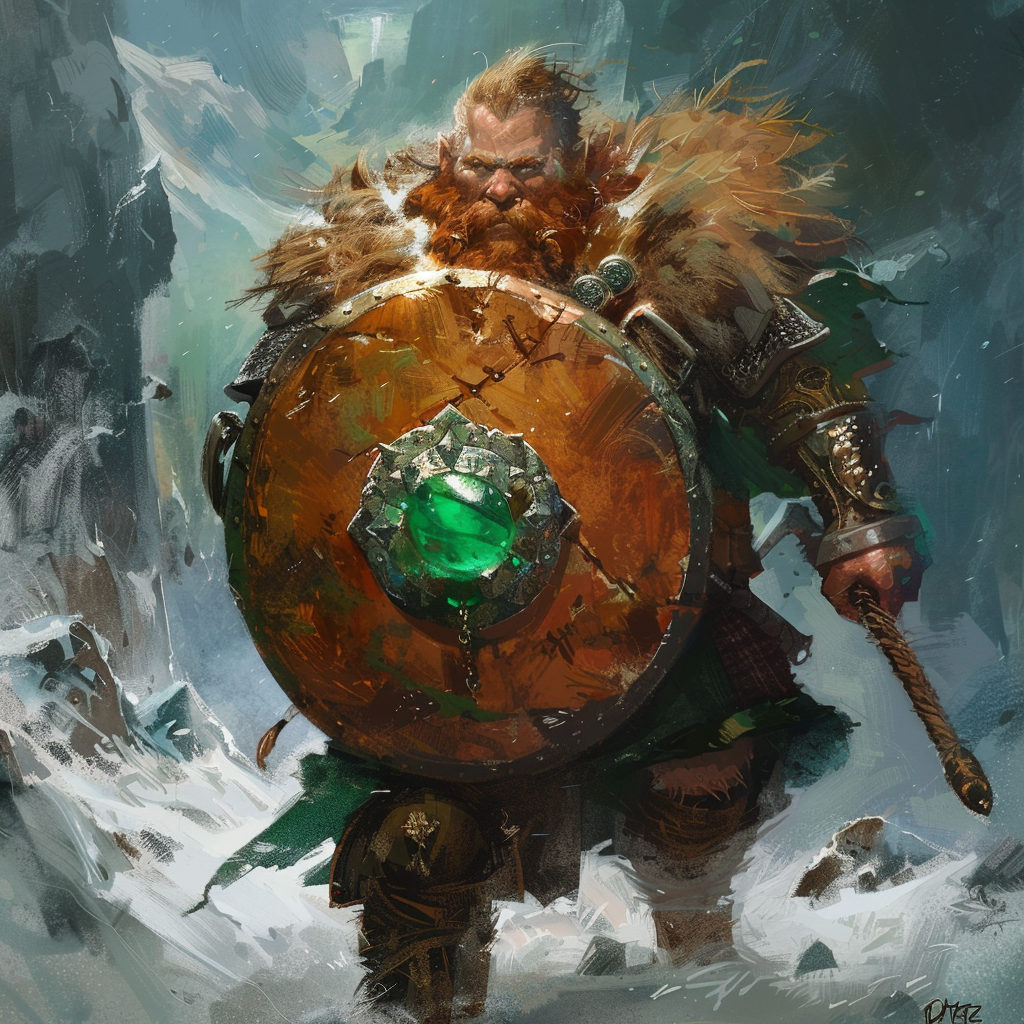 Dwarf Fighter Shield Emerald