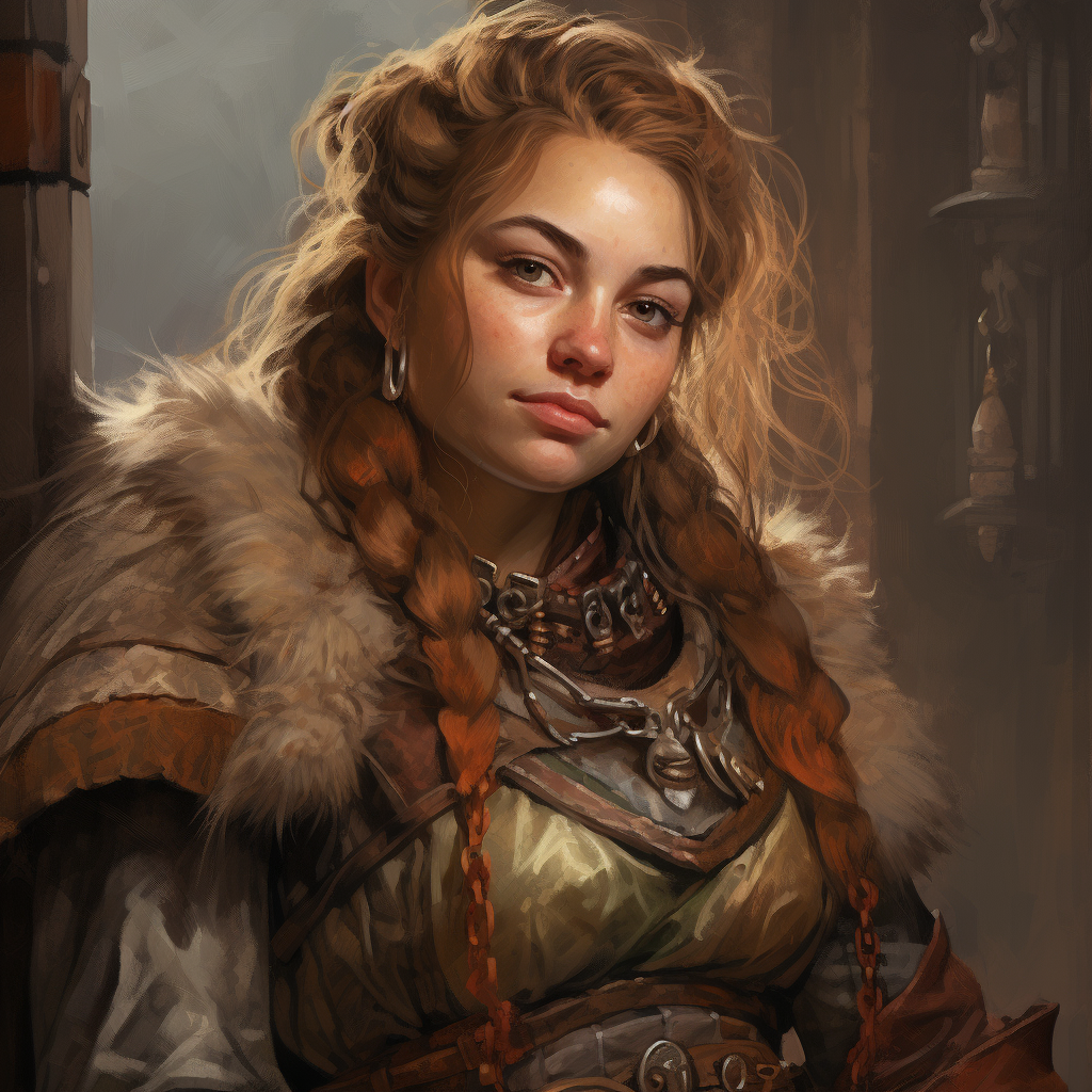 Full Body Portrait of a Female Dwarf