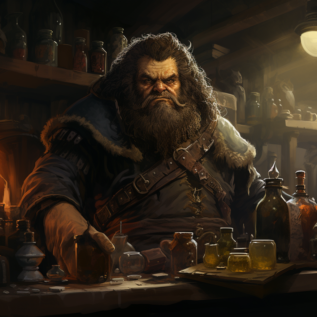 Fantasy-style Image of Dwarf Poison Merchant