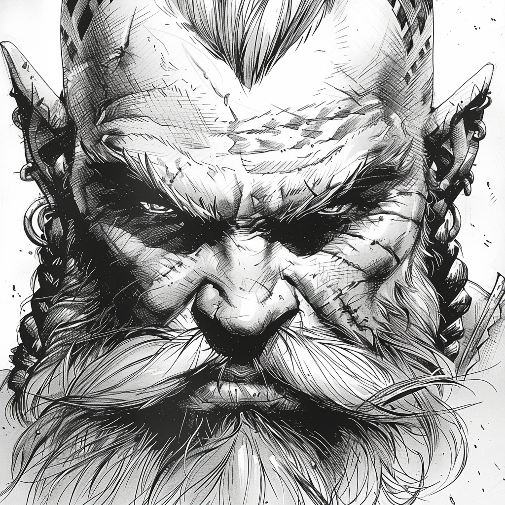 Dwarf warrior with stern look