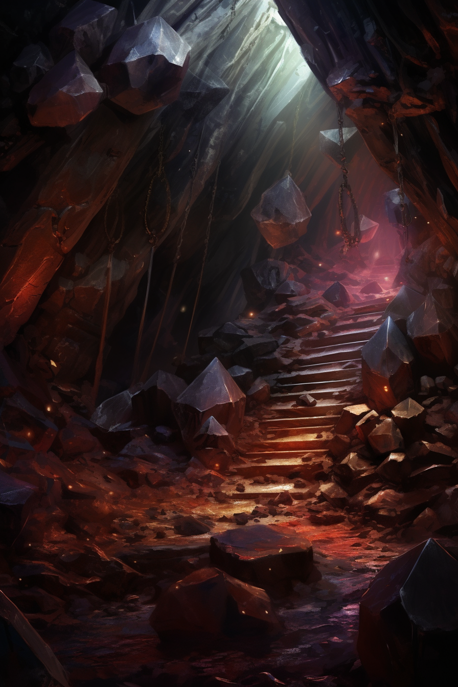 Dwarven Mines Underground Dwarves Crystals Concept Art