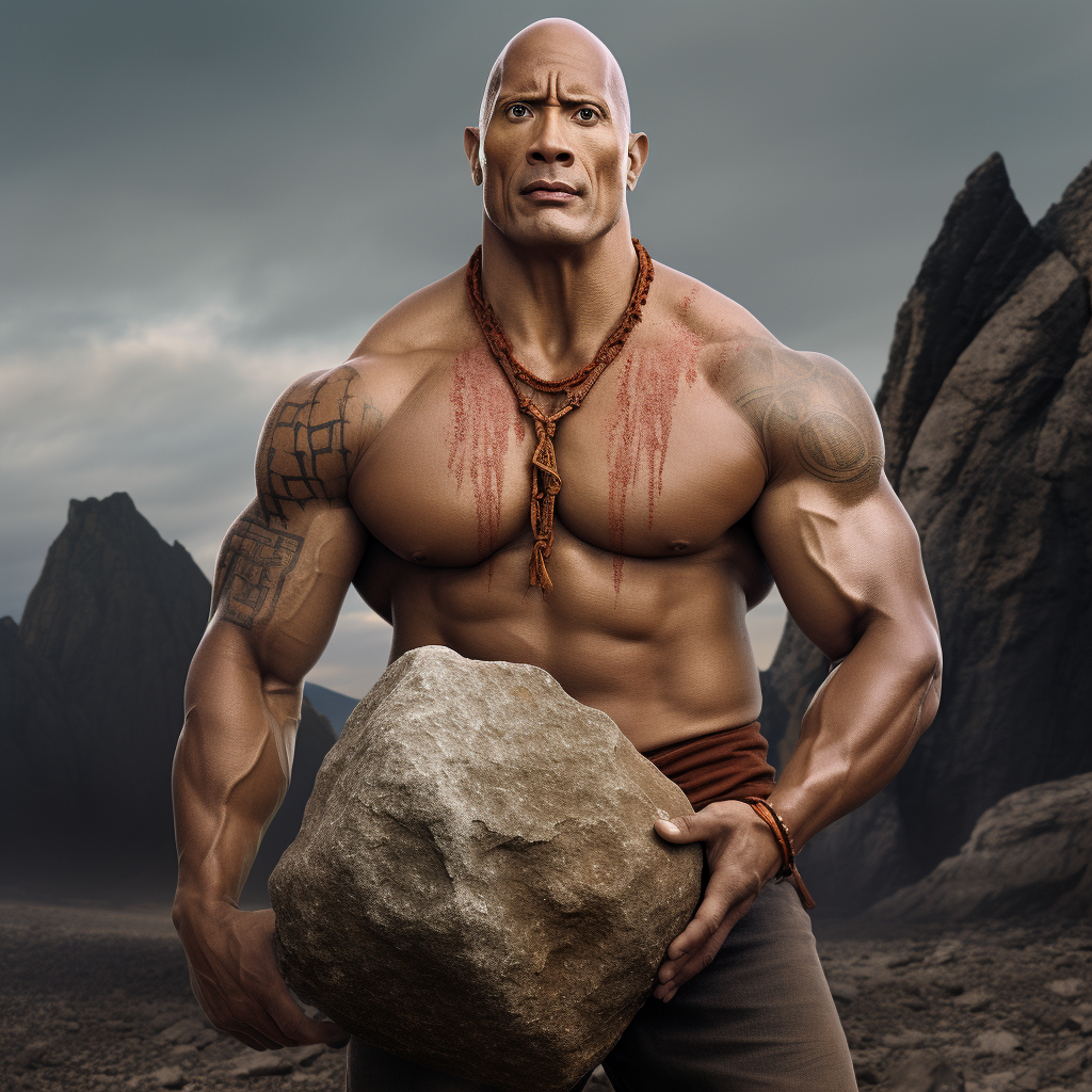 Dwayne The Rock Johnson as a physical rock