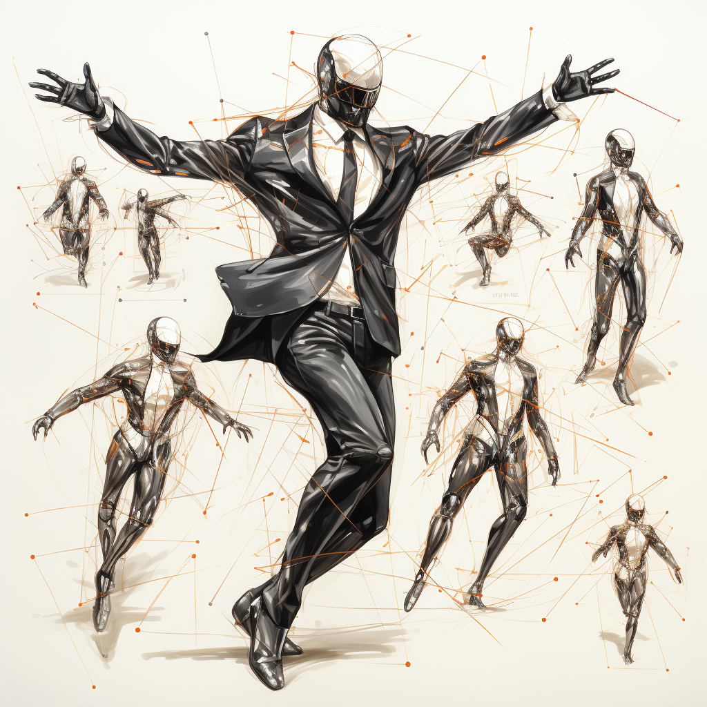 Mannequin in dynamic pose illustration