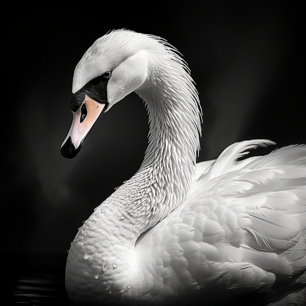 High-detail portrait of a swan