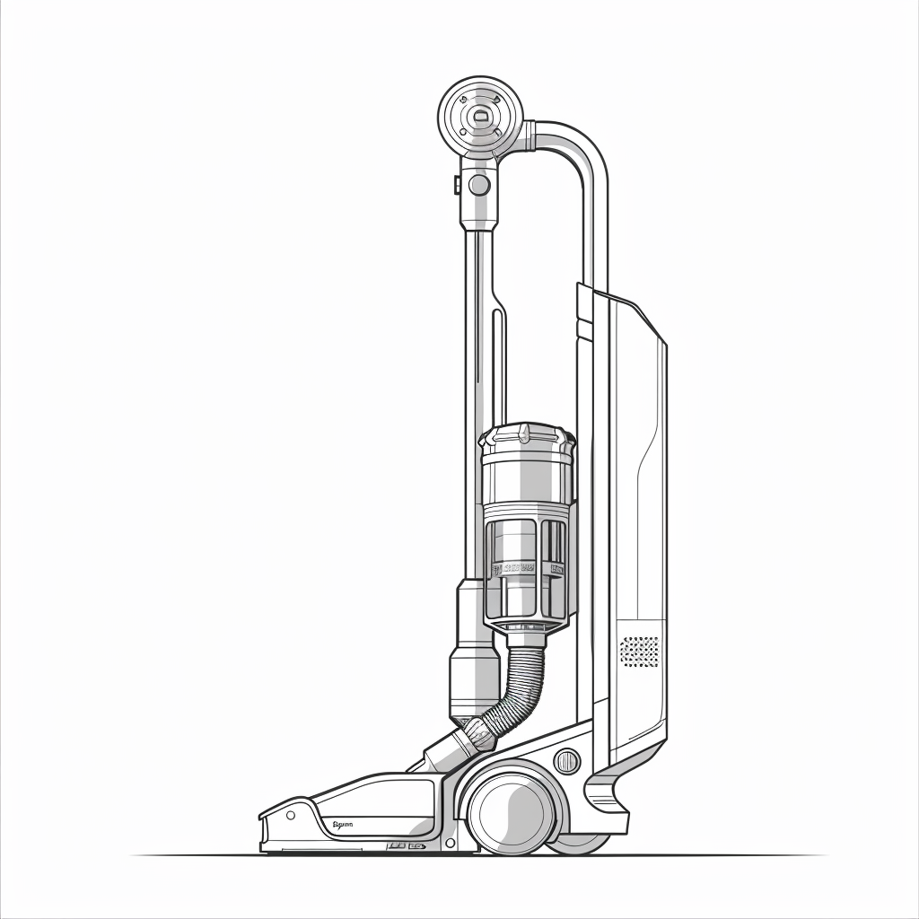 Abstract Dyson vacuum cleaner illustration