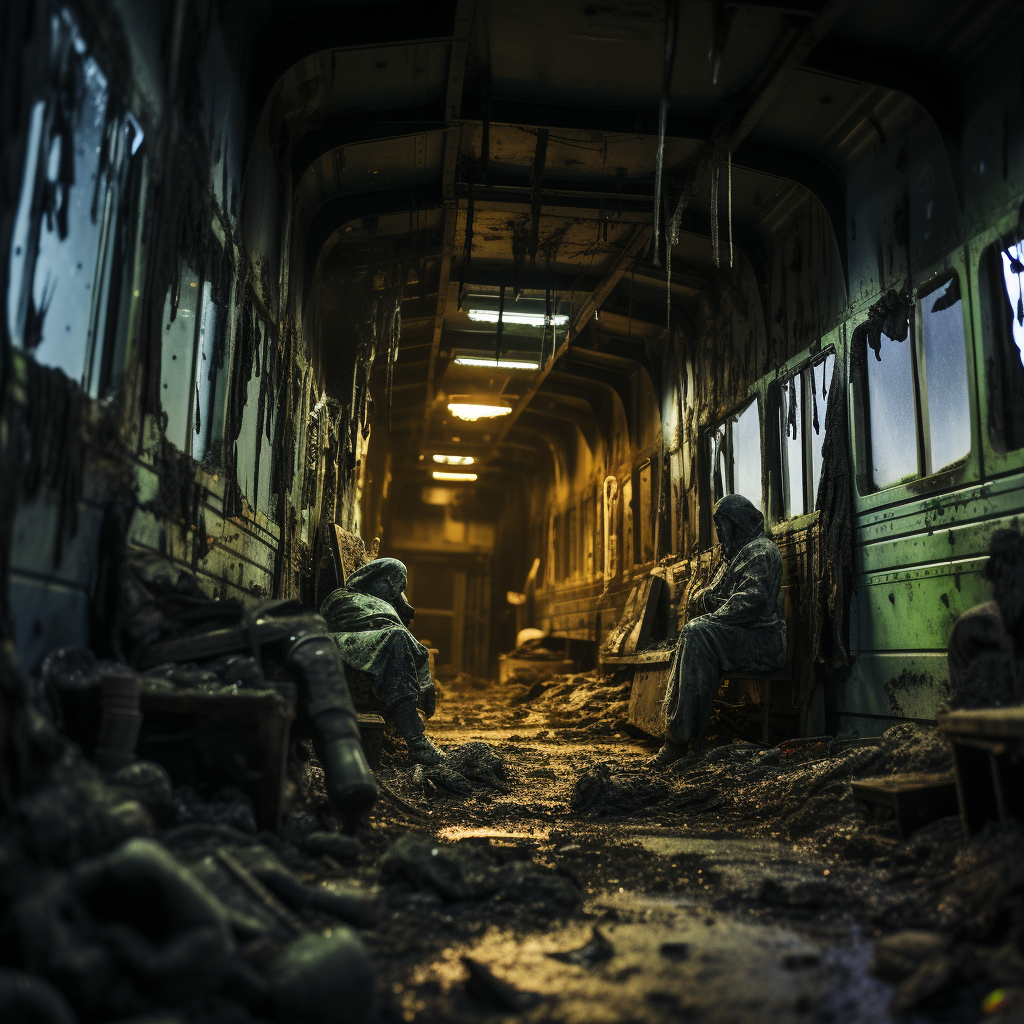 Acid rain in dystopian underground shuttle