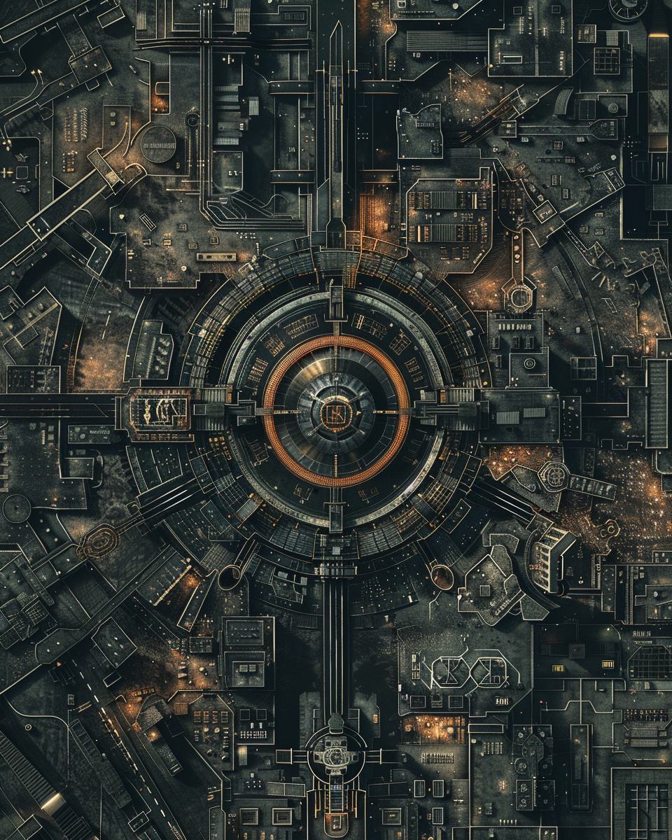 Map of dystopian future city