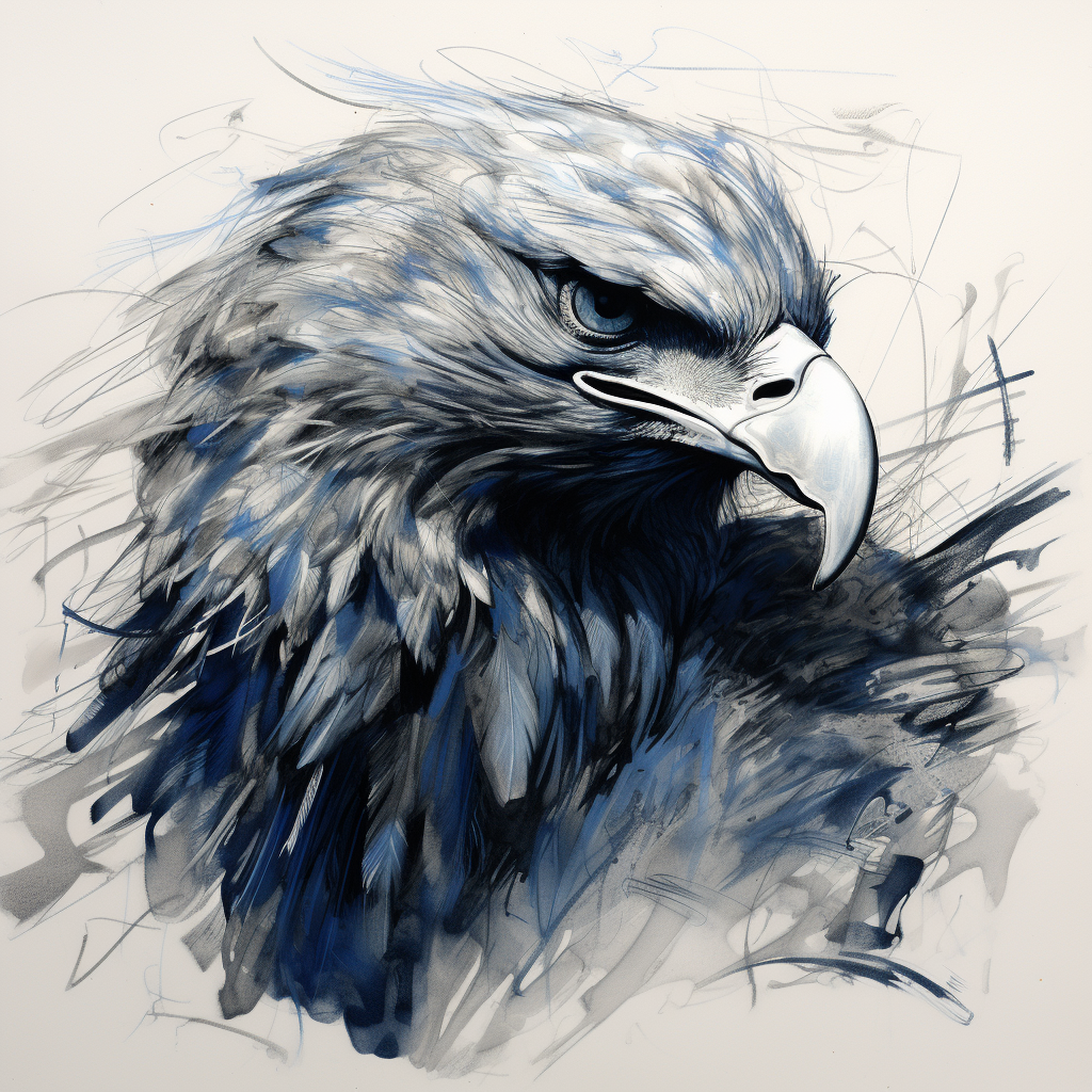 Eagle carbon sketch by schizophrenic artist