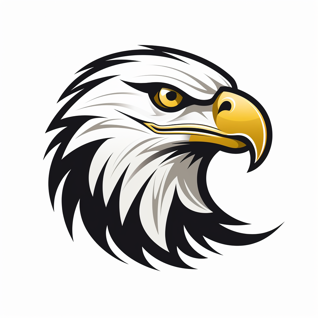 Simple eagle face icon on white background