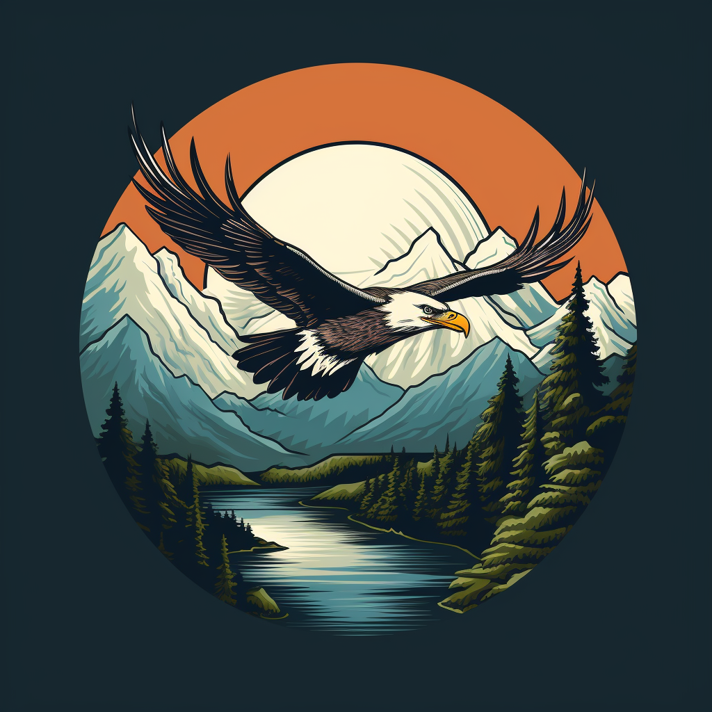 Eagle Golf Ball Mountains Logo