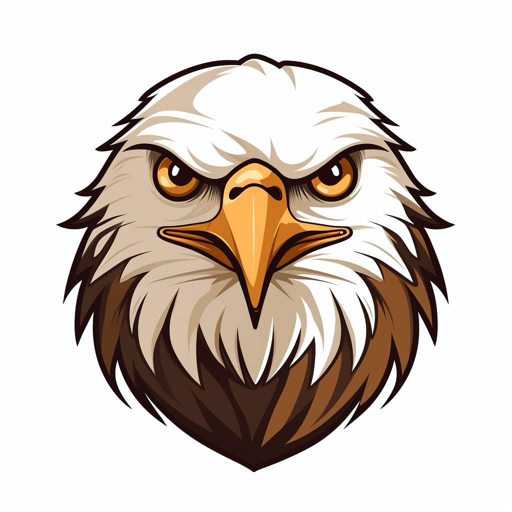 Majestic eagle face on white background