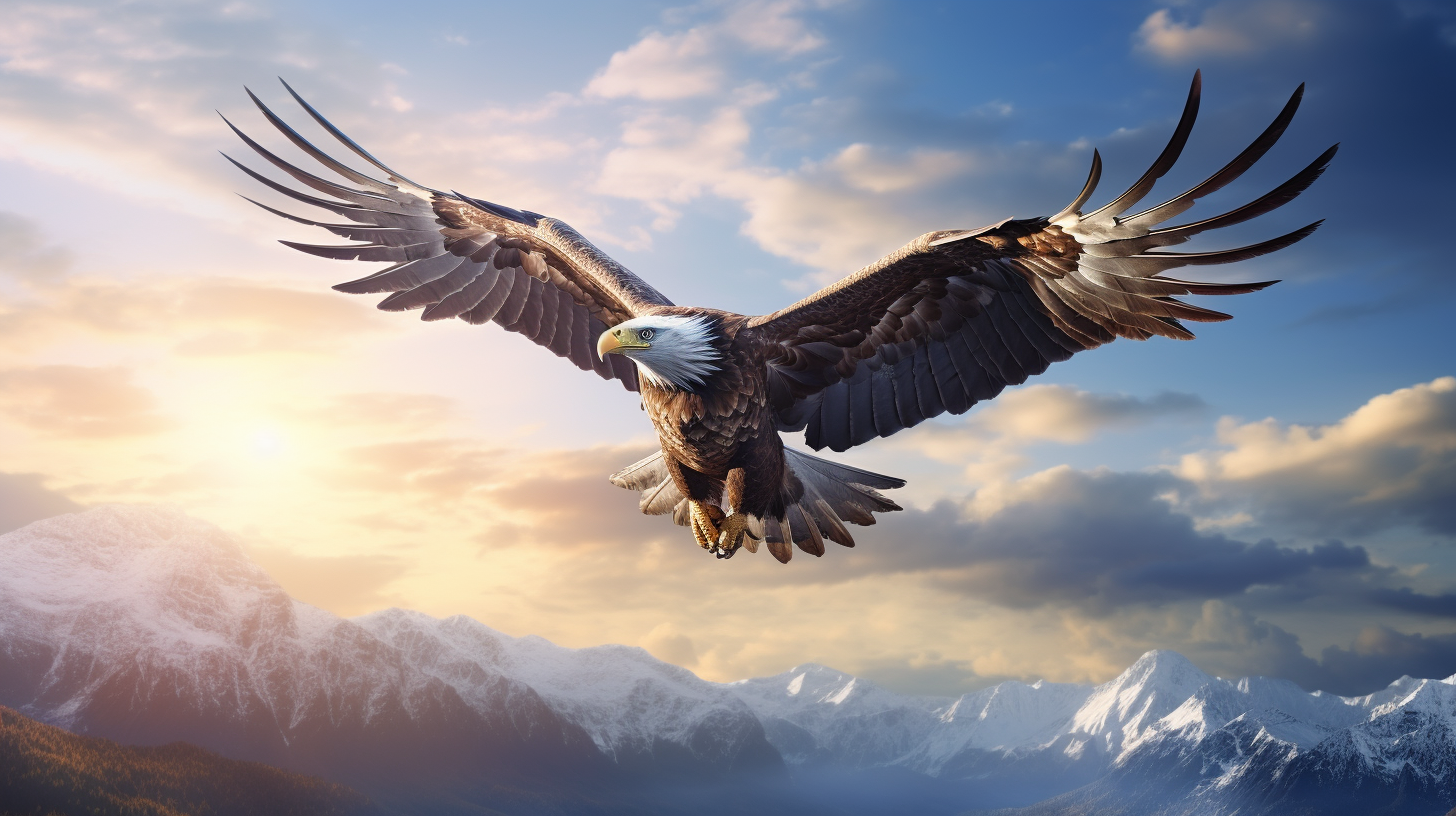 Stunning eagle soaring in the sky