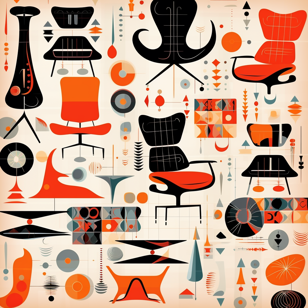 Modern Eames-style pattern design