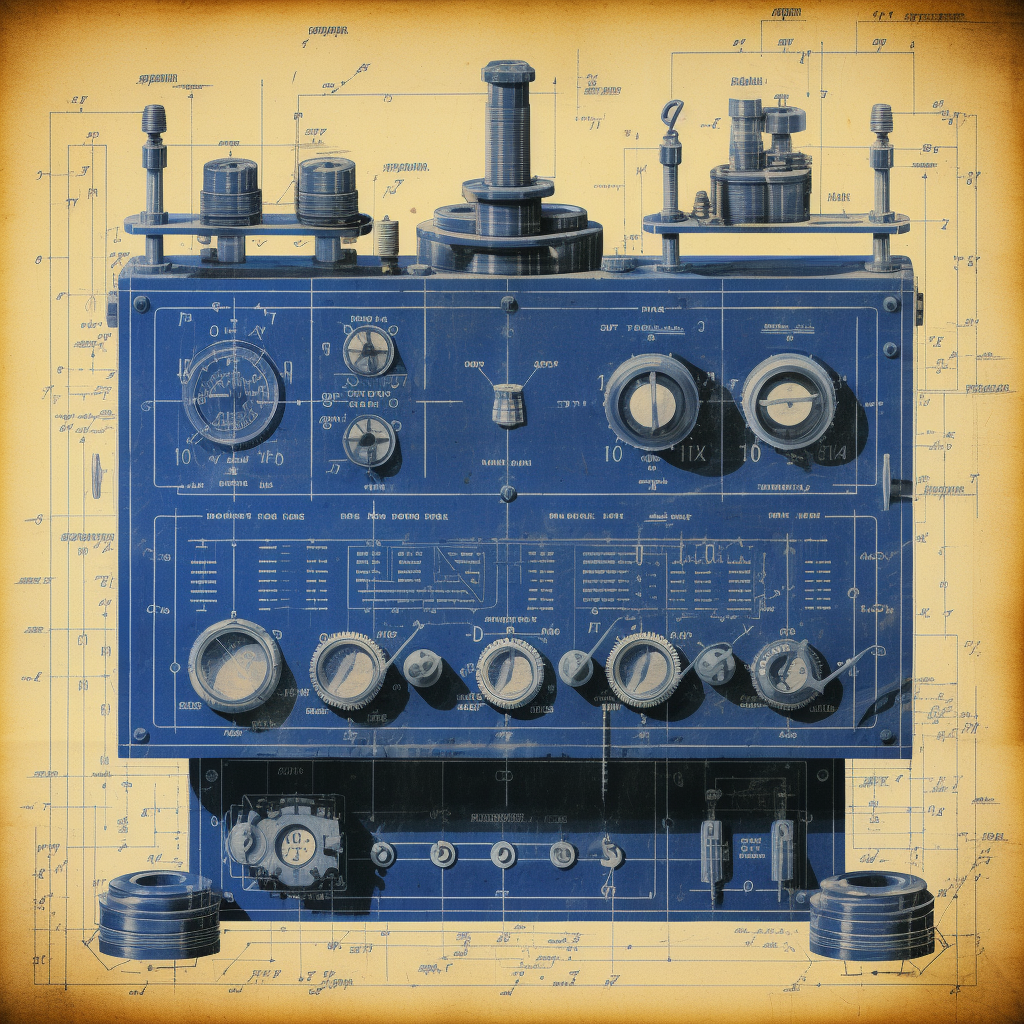 Technical Drawing of Early Radio Device