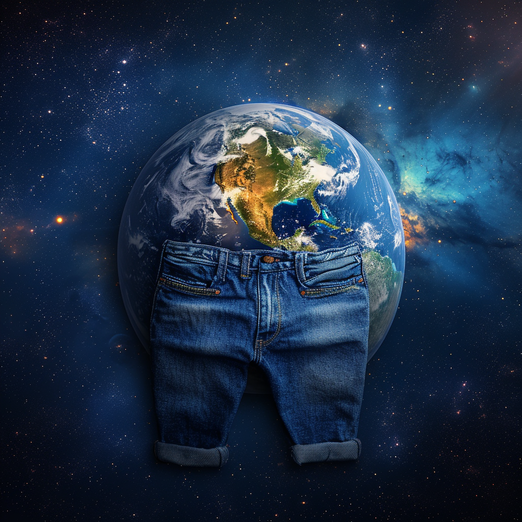 Earth wearing blue jeans