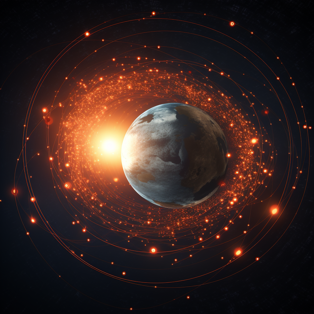 Earth revolving around the sun in an elliptical orbit