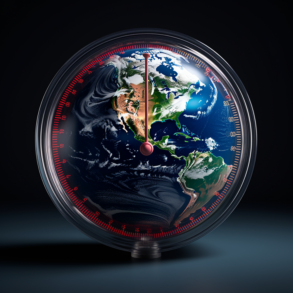 Graphic representation of Earth's temperature with a thermometer