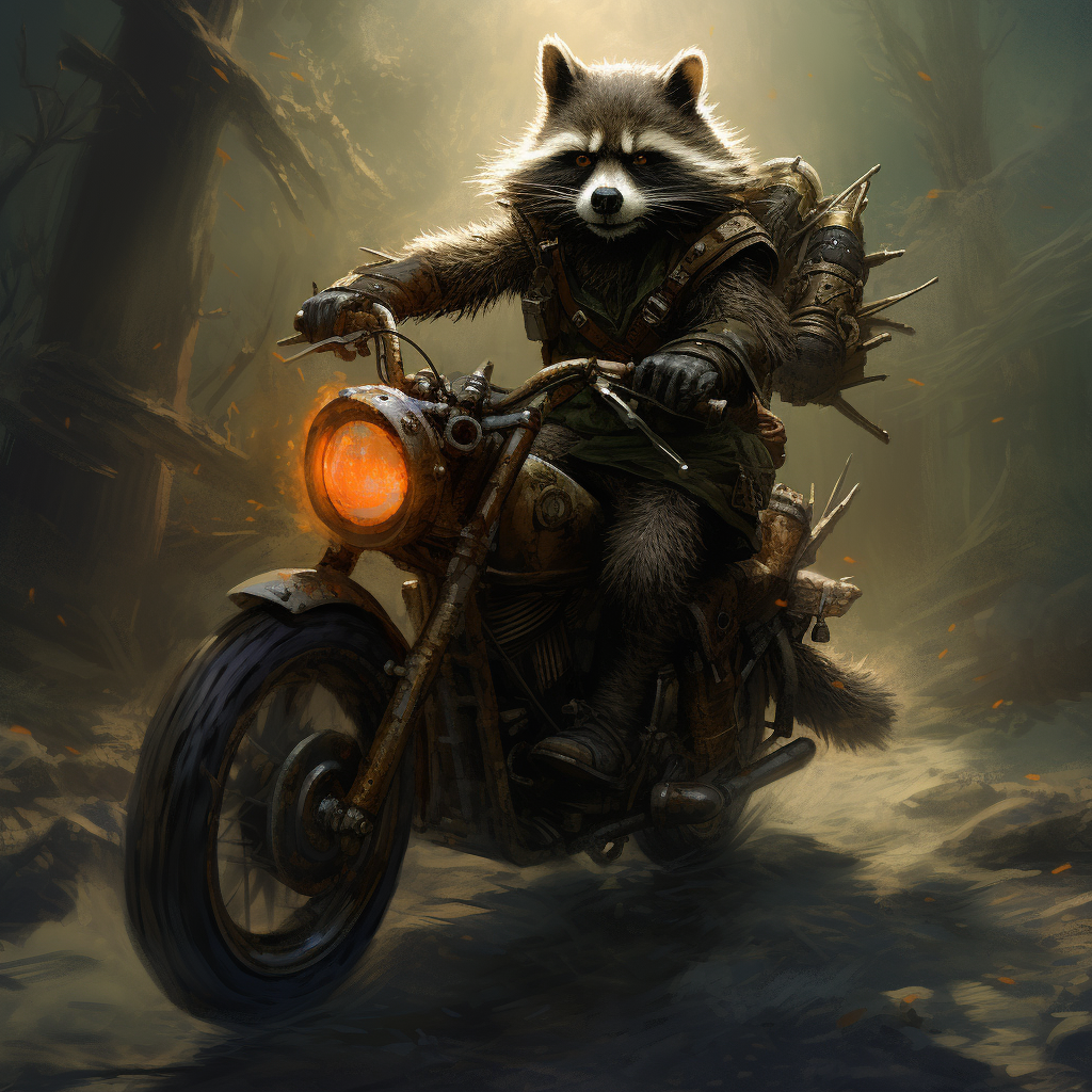 Windling from Earthdawn riding raccoon