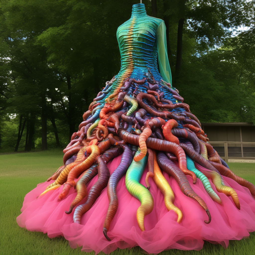 Beautiful Earthworm in Prom Dress