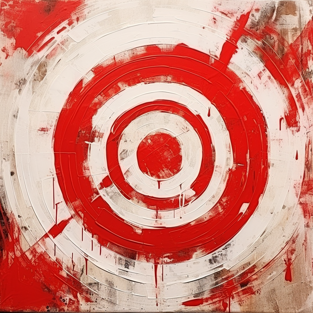 Red and white target with arrows