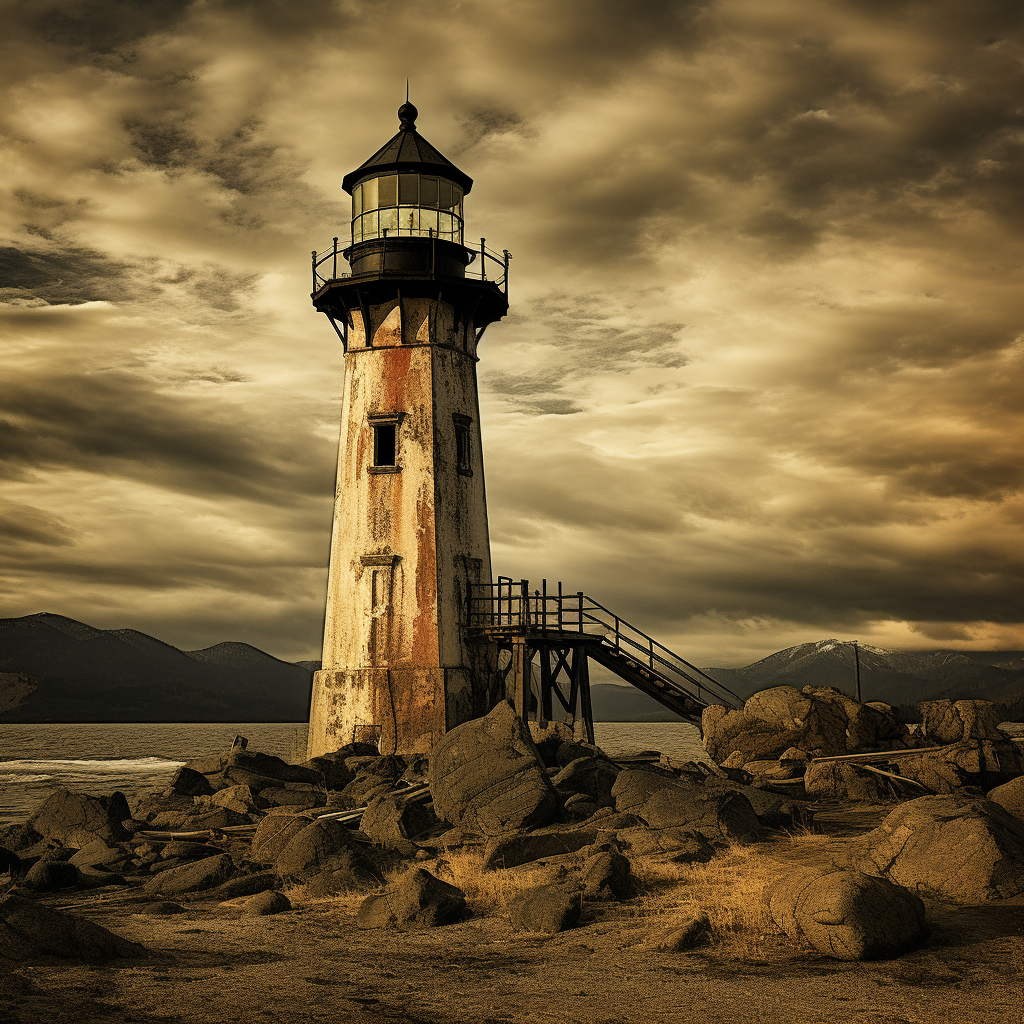 Artistic portrait of East Brother Lighthouse