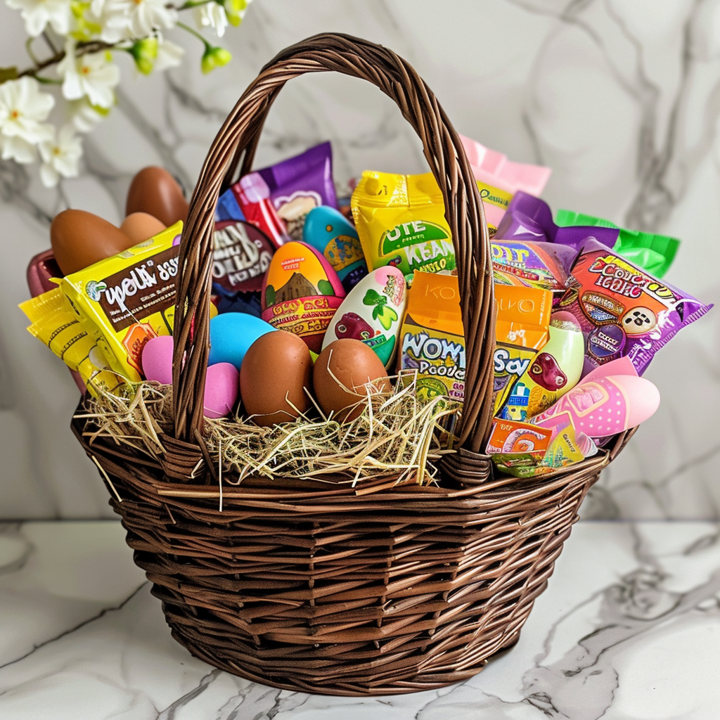 Easter basket with candy