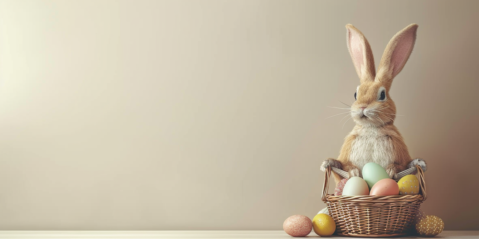 Easter Bunny with Basket Eggs