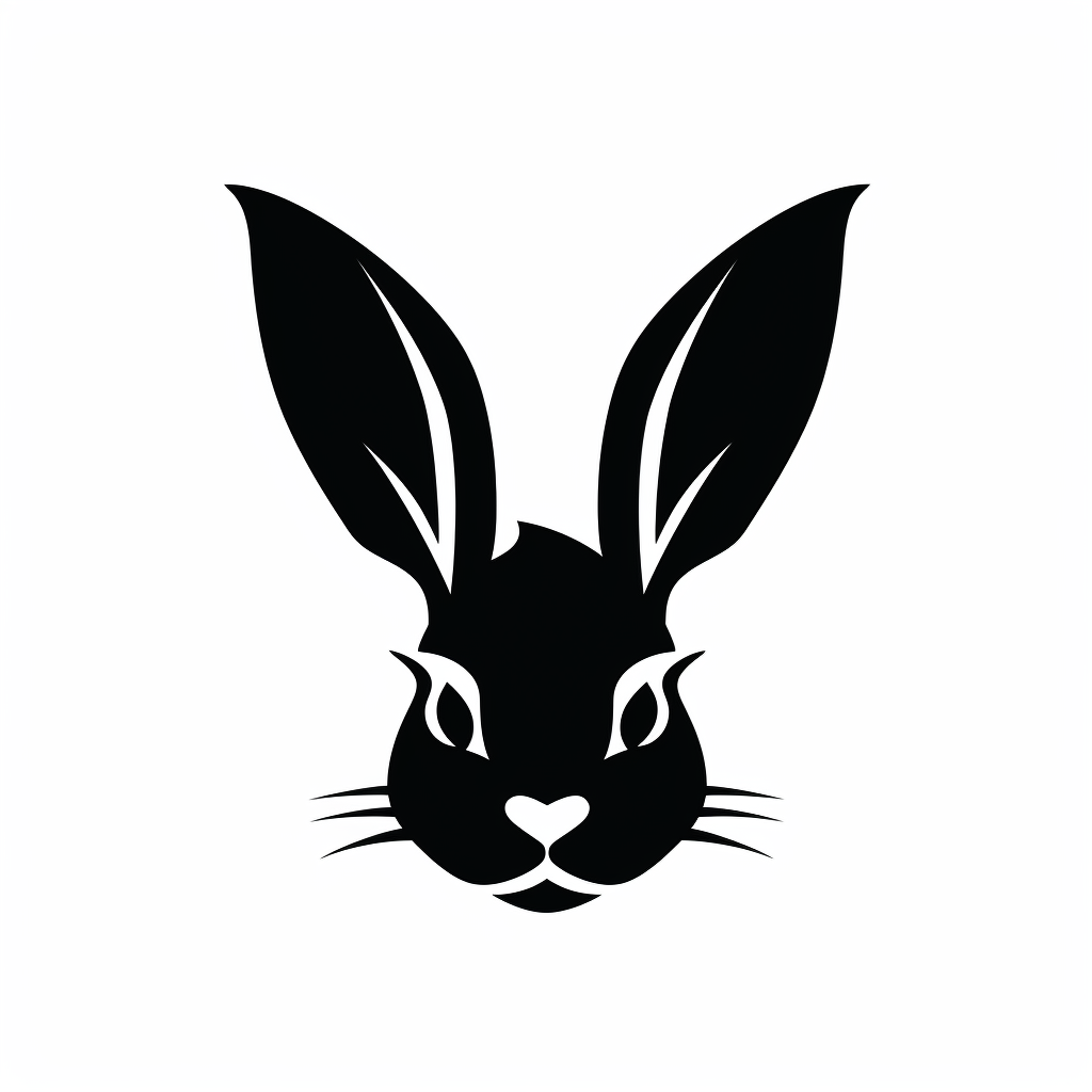 Simple black Easter bunny sign