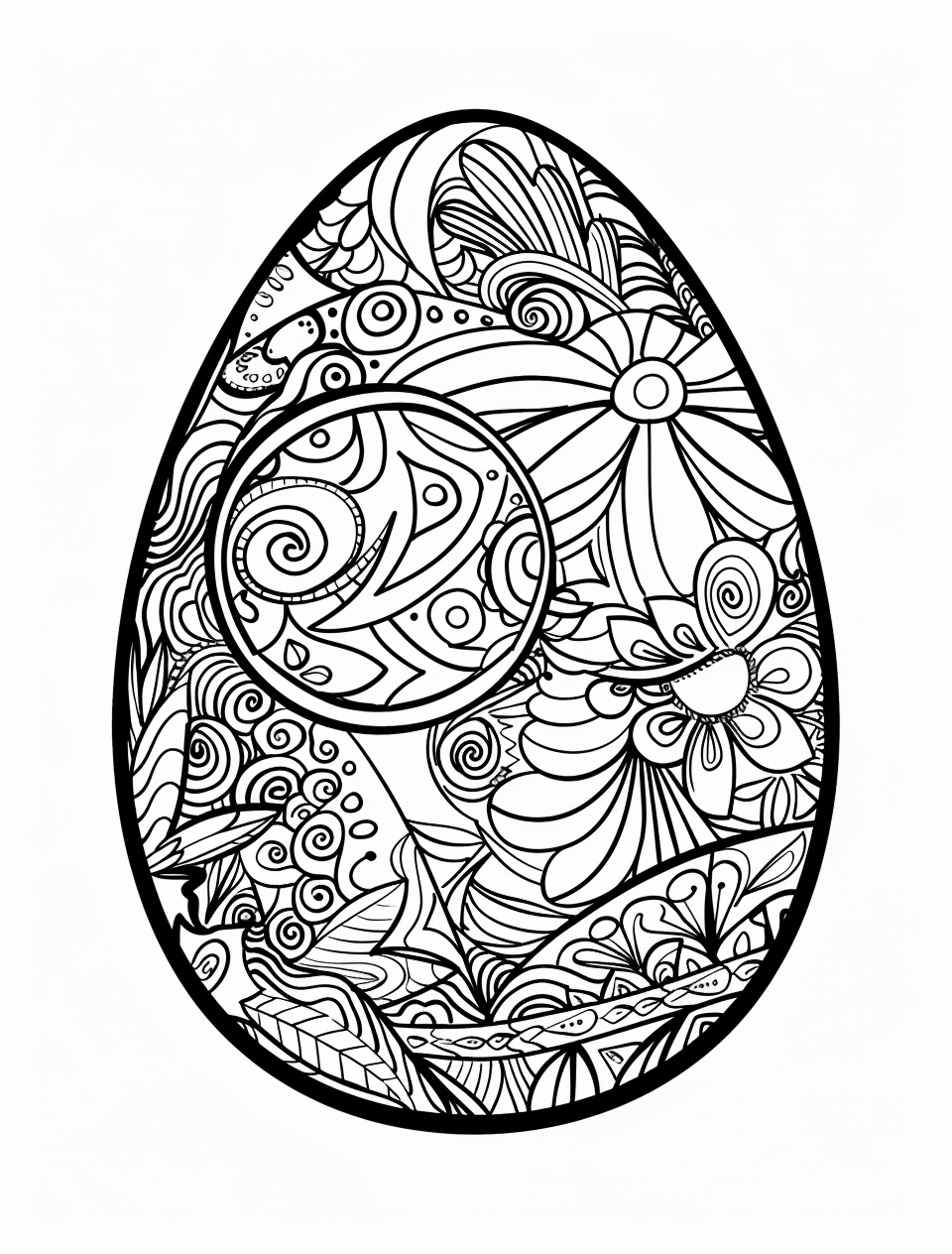 Zentangle spring coloring card design