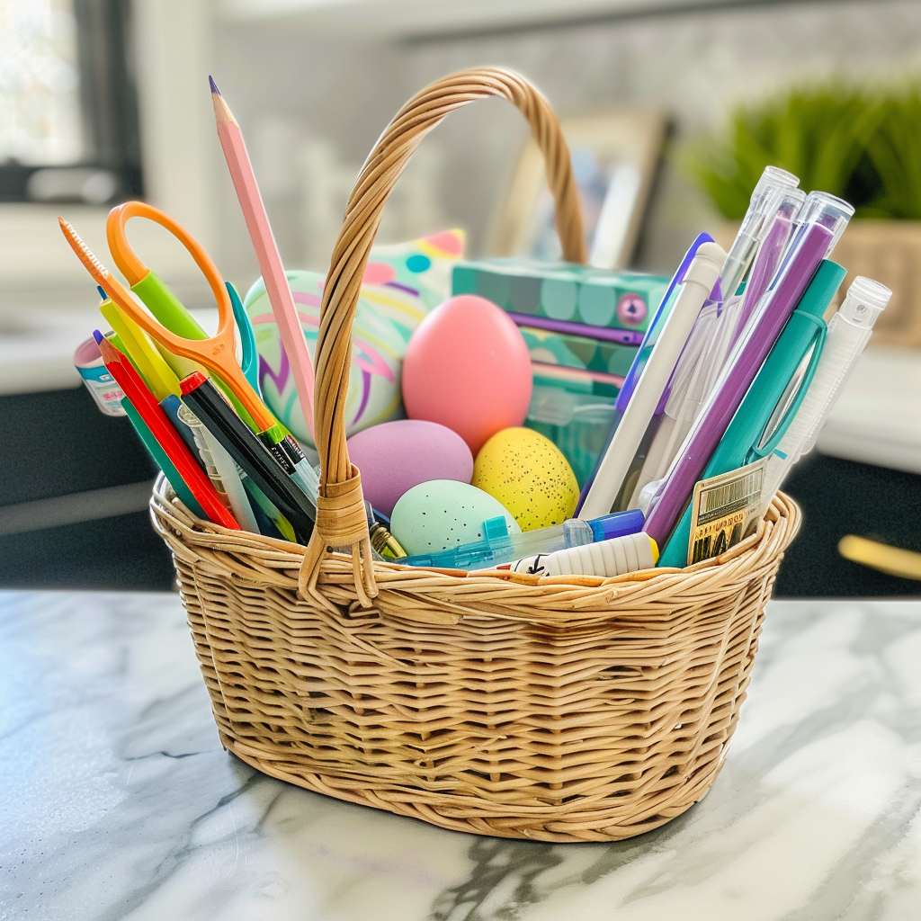 Easter office supplies basket