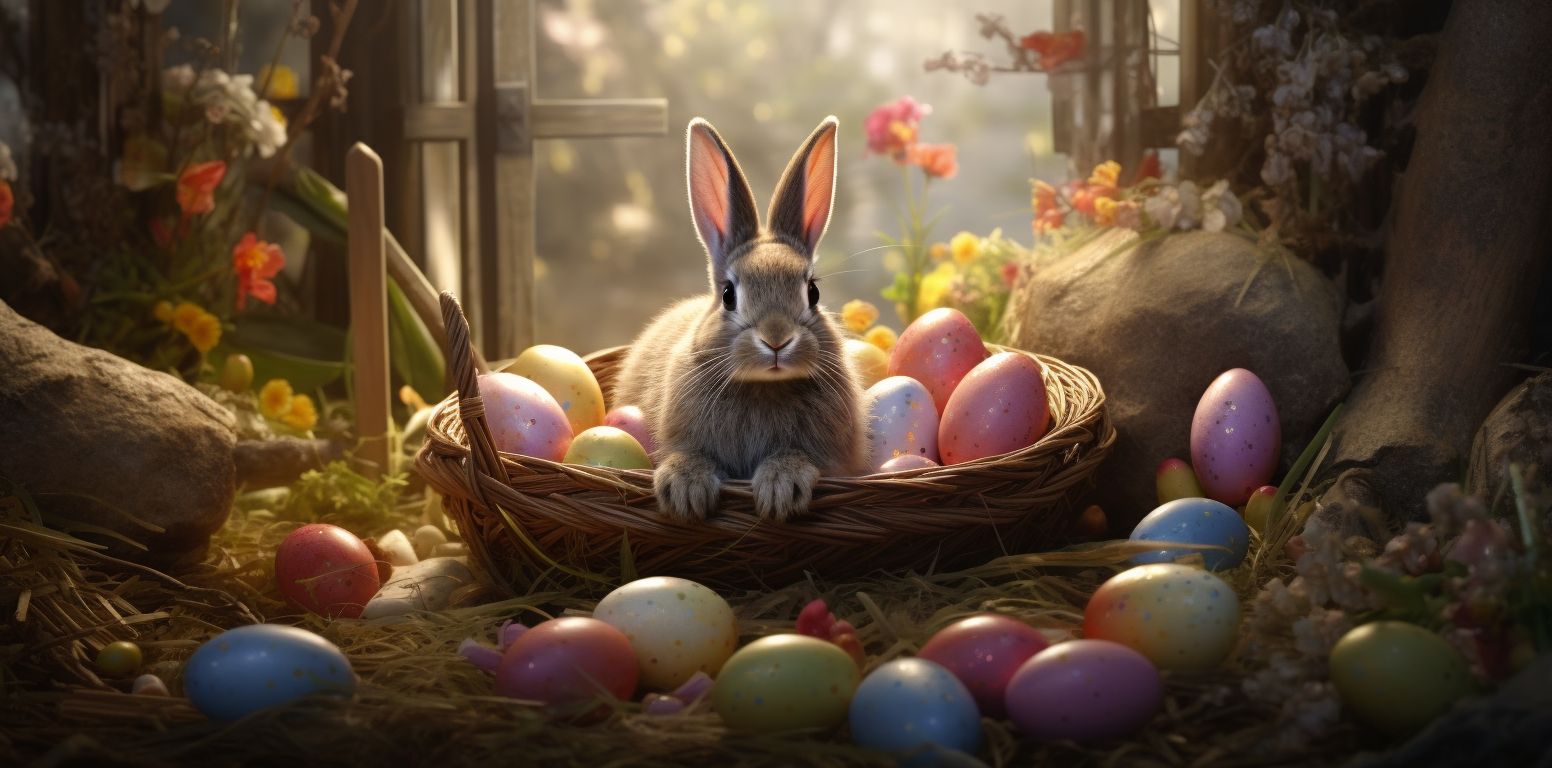 Easter rabbits and eggs fantasy artwork