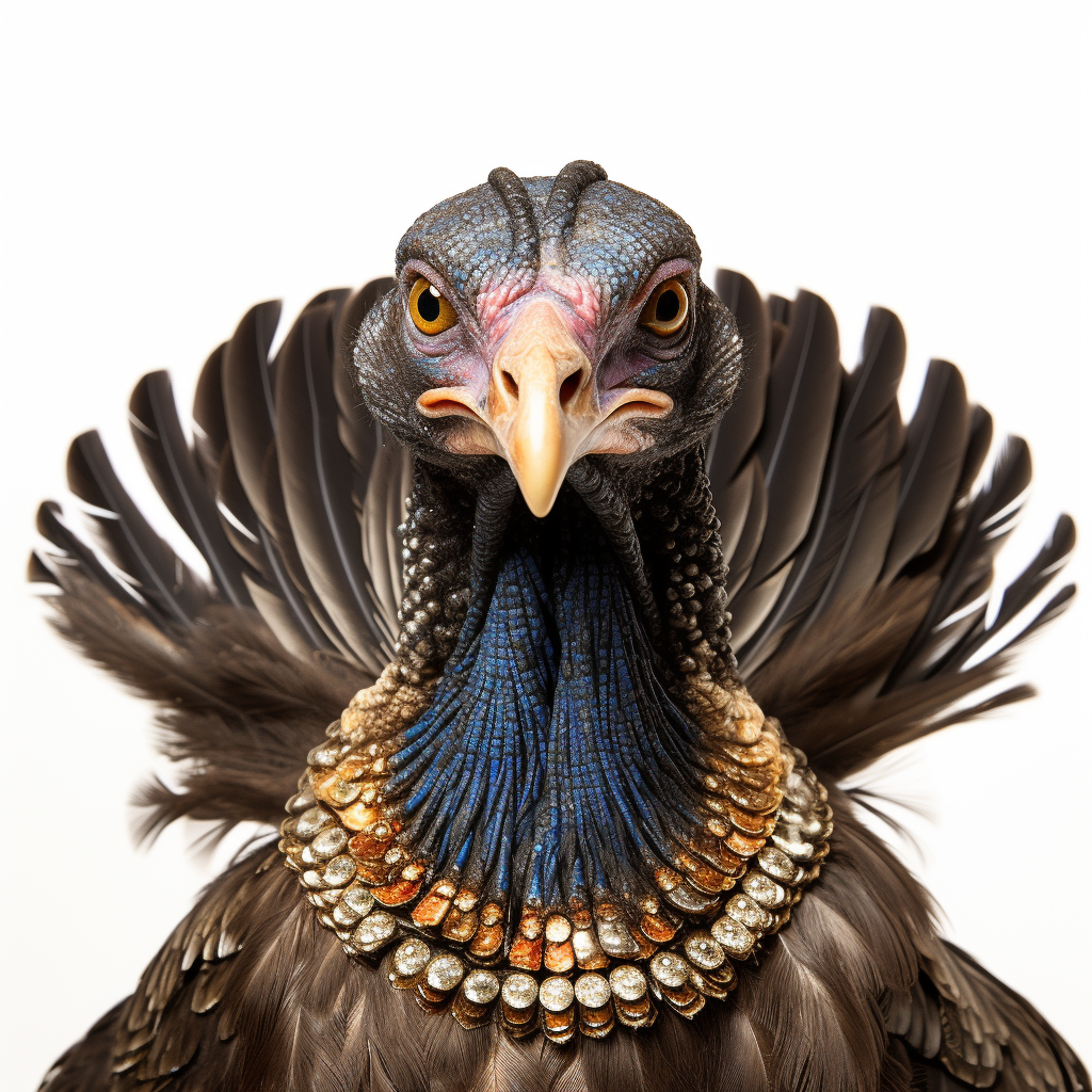 Eastern Wild Turkey with Gold Necklaces