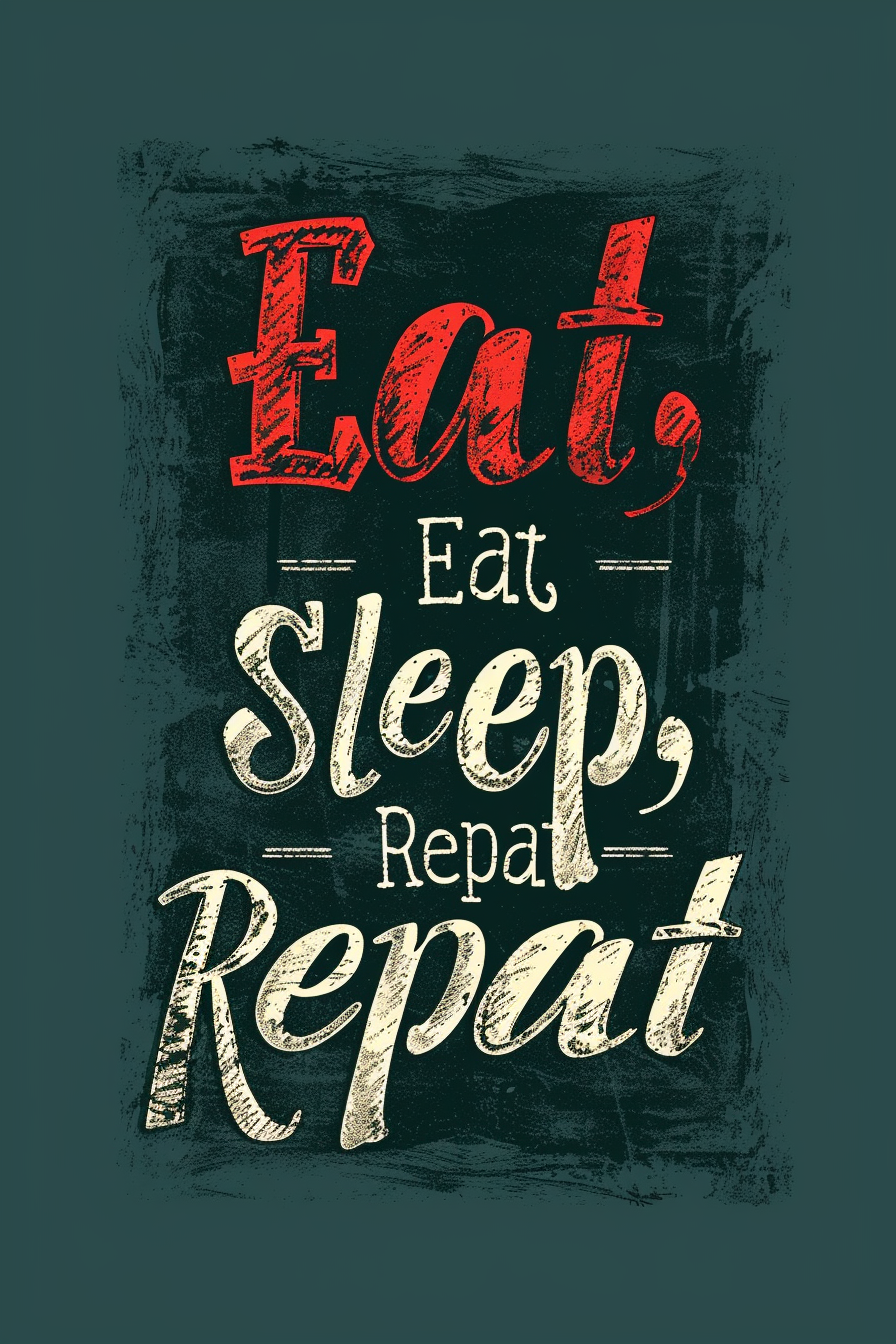 Eat Sleep Repeat Typography Design