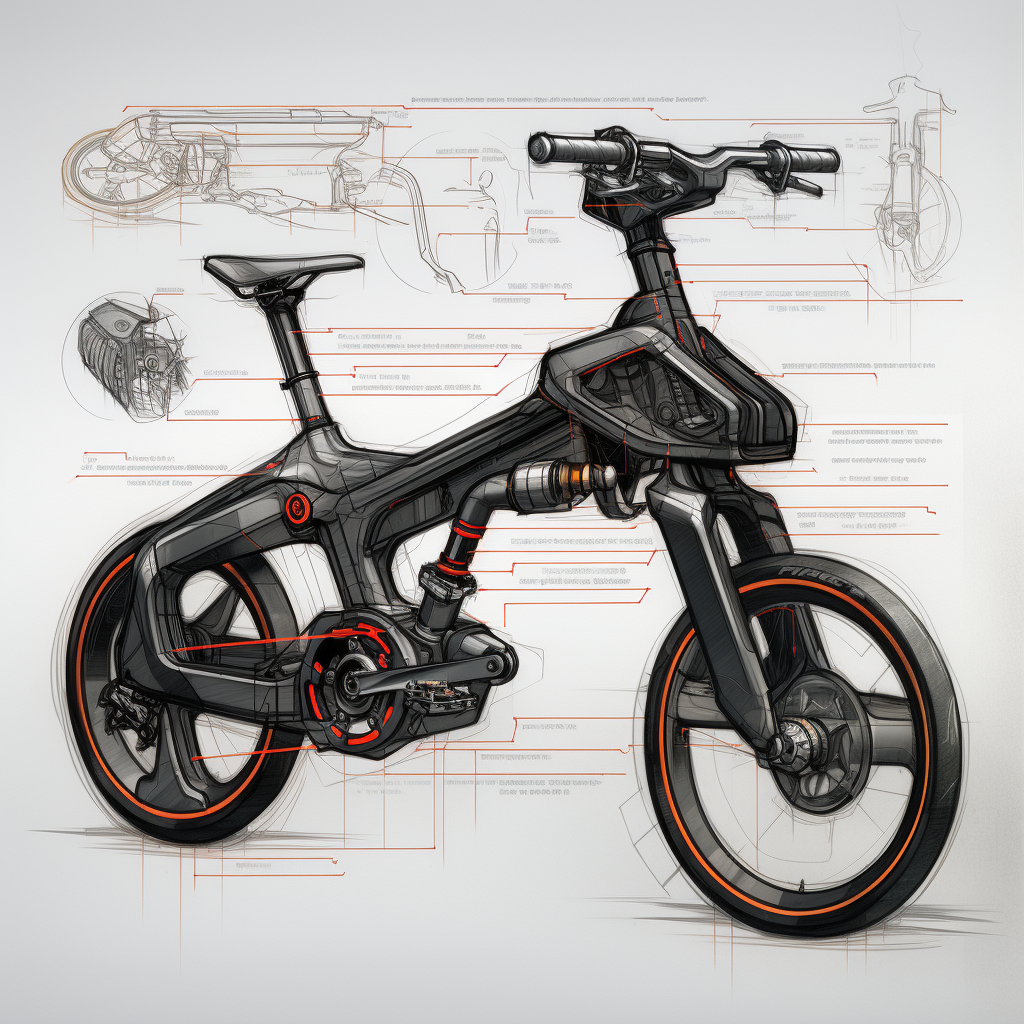 eBike Peloton Sketch Design Drawing