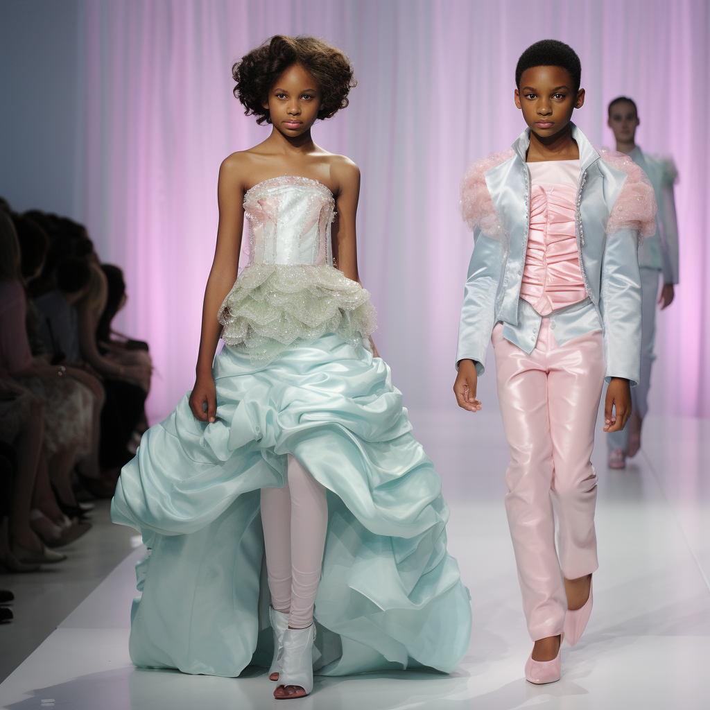 Ebony Kids in Pastel Couture Runway