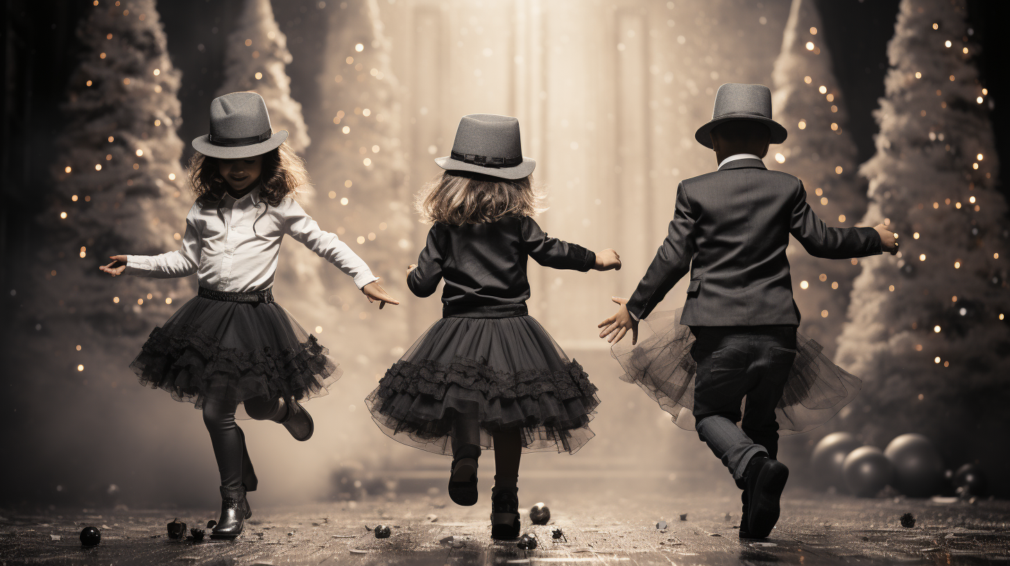 Quirky Children Christmas Dance Image