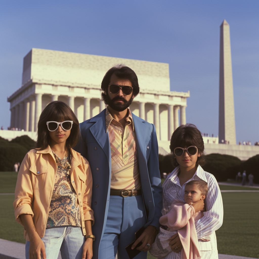 Family at Lincoln Memorial, 1980s