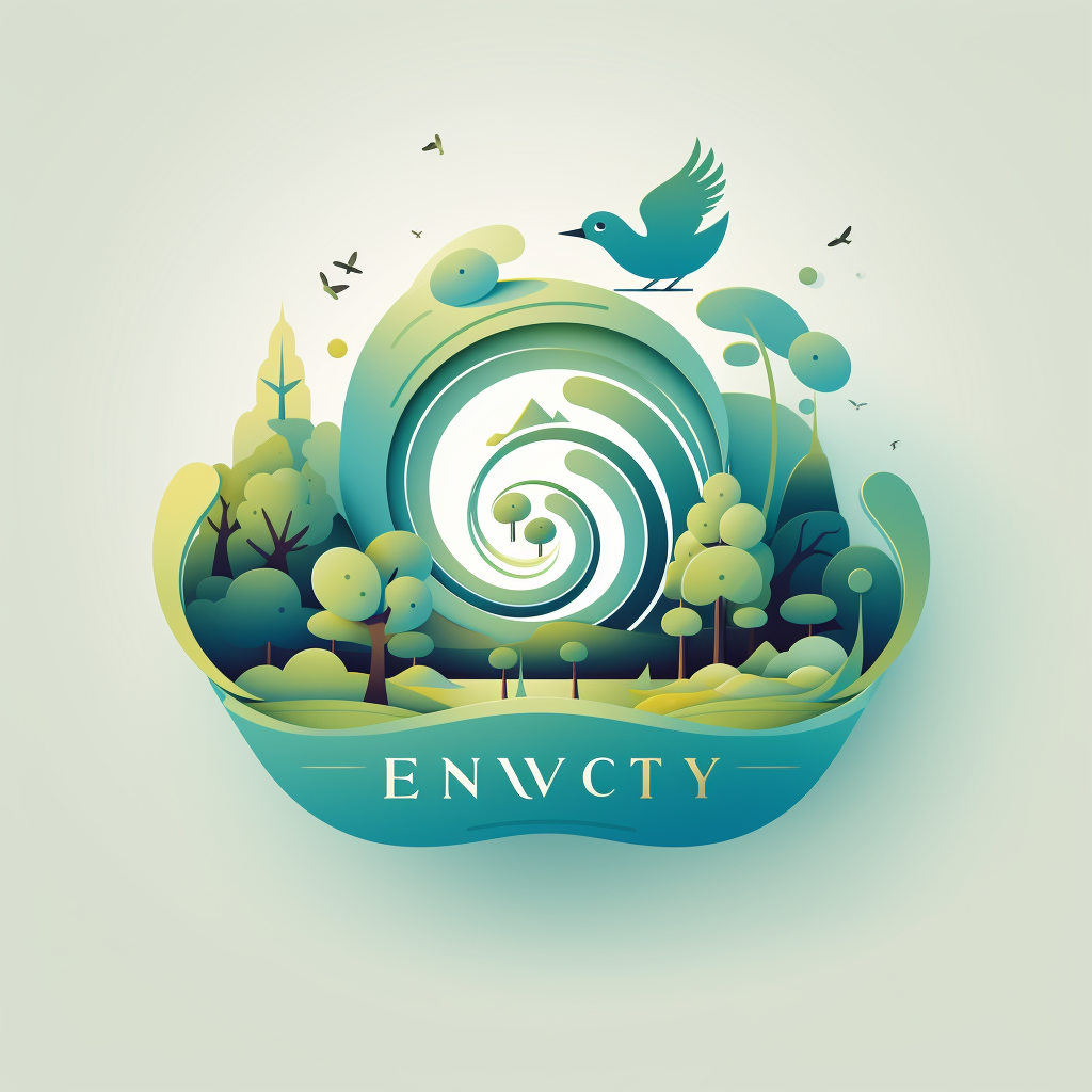 Eco Serenity Logo with Nature-Inspired Elements